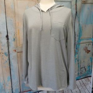 NEW Soft Light Weight Hi-Lo Hoodie Gray